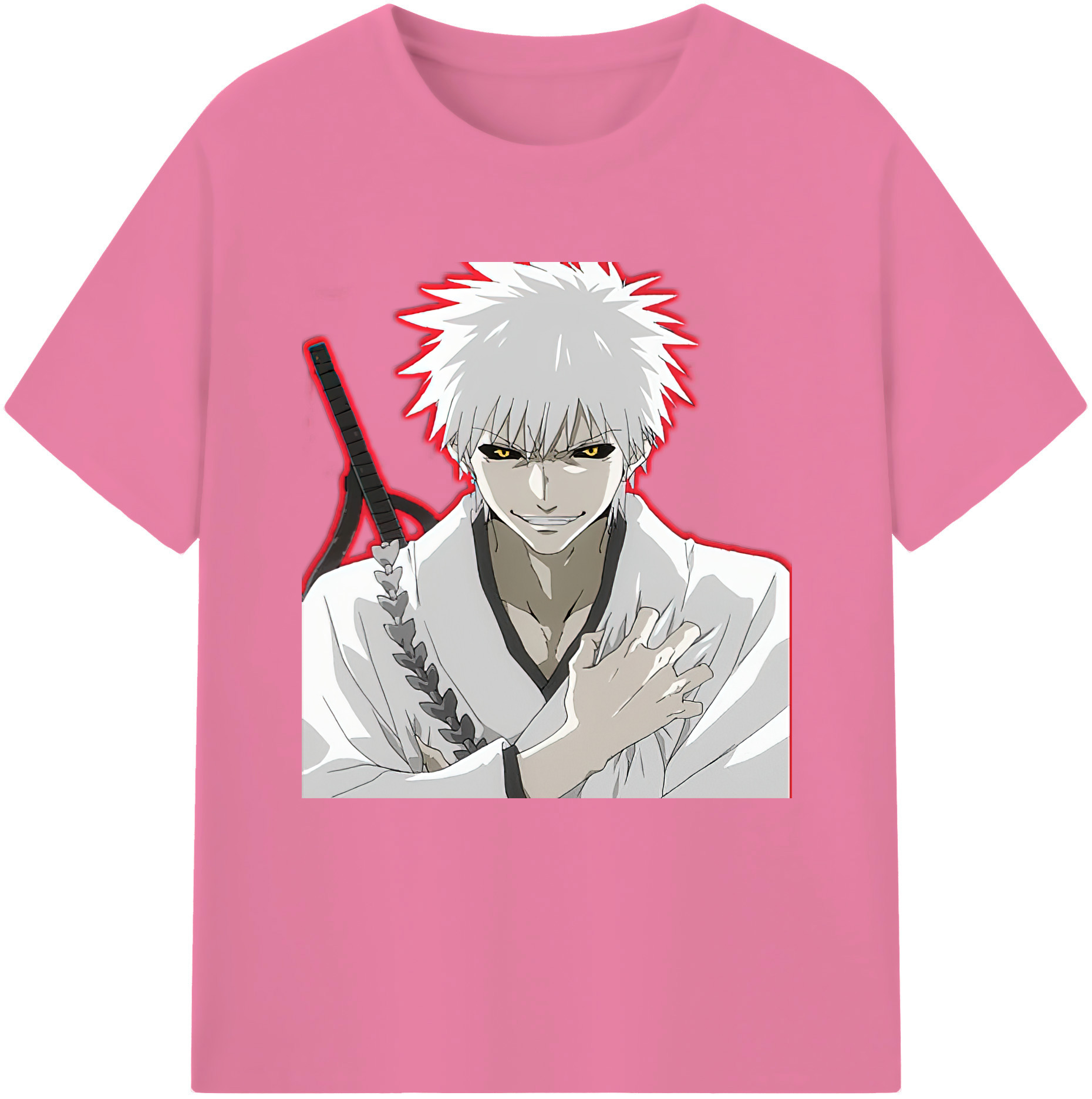 （画像用） ブリーチ 黒崎一護（くろさき いちご）BLEACH Kurosaki Ichigo 綿100％半袖Tシャツ（フロントプリント）